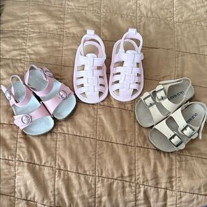 Pink and Beige Kids Sandals Set